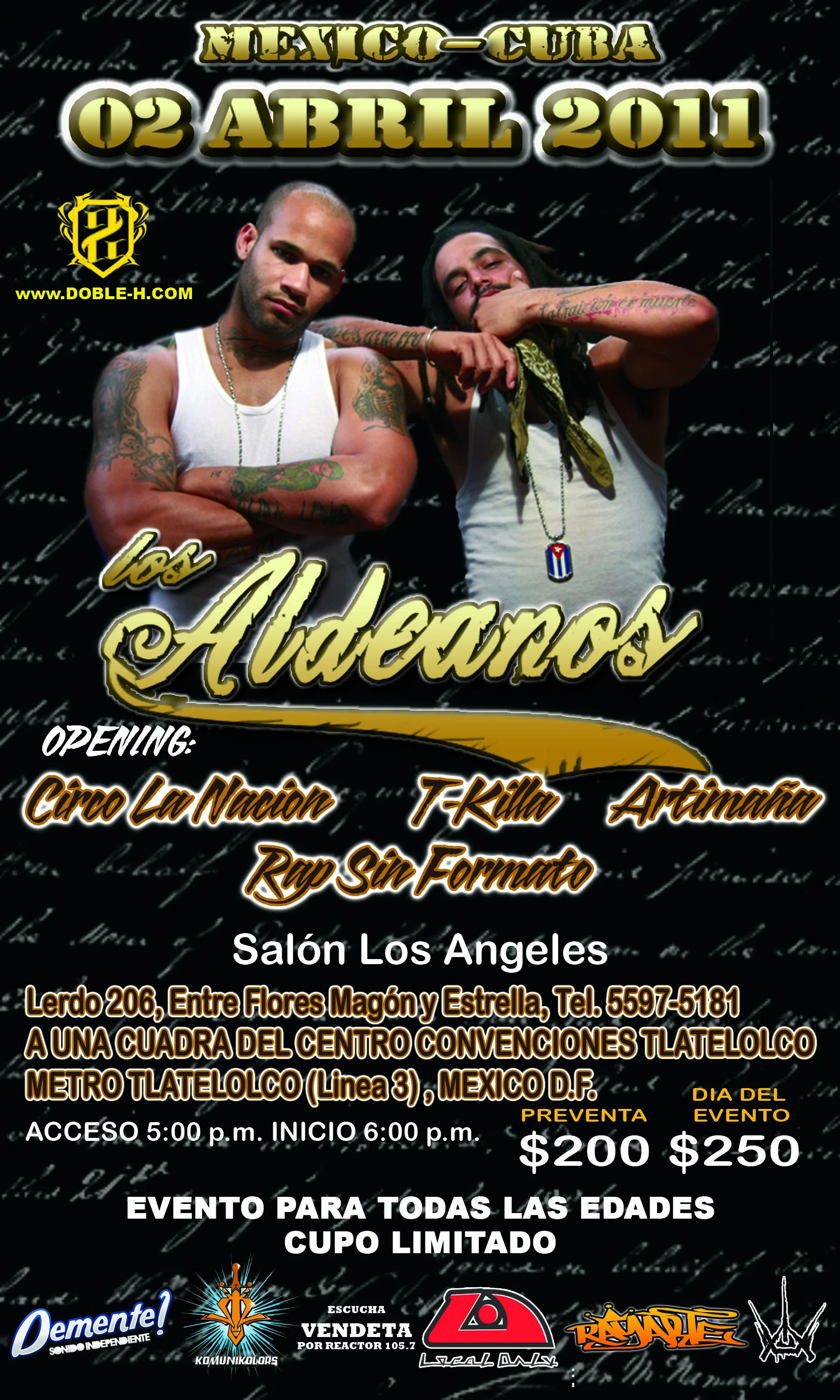 Los Aldeanos en México, abril 2011 (frente)